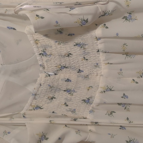 Forever 21 ivory floral print midi length cami dress - Picture 6 of 12